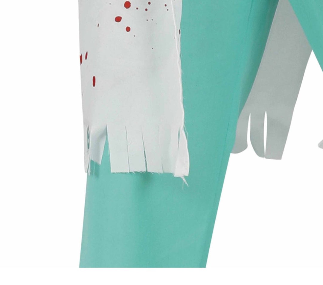 Zombie Arzt Kostüm Herren | Halloween-Kostüm mit weißer Jacke, T-Shirt und Hose für Halloween- und Mottopartys
