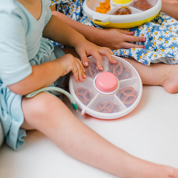 Snack Box for Kids with 5 Compartments | Rotating Snack Dispenser | Leak-Proof &amp; BPA-Free