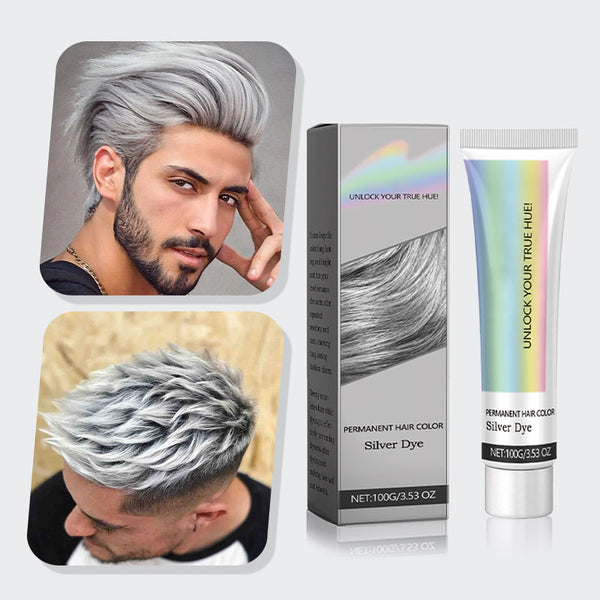 Silver semi-permanent hair color 100 g | Ash gray silver tone for home use | With aloe &amp; plant extracts | Processing time 40–60 min.