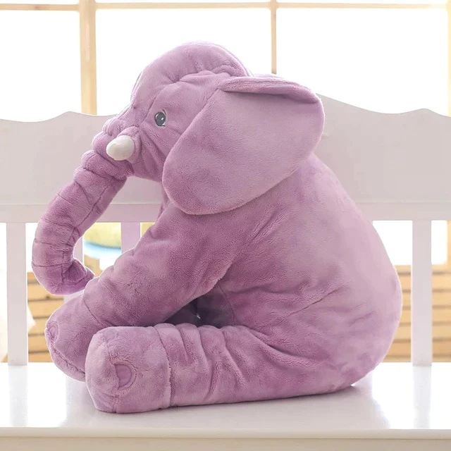 Baby Elefant Kuschelkissen | Weiches Elefanten Plüschtier als Kuschelfreund und Kissen für Kinderzimmer, Nickerchen und Schlafenszeit