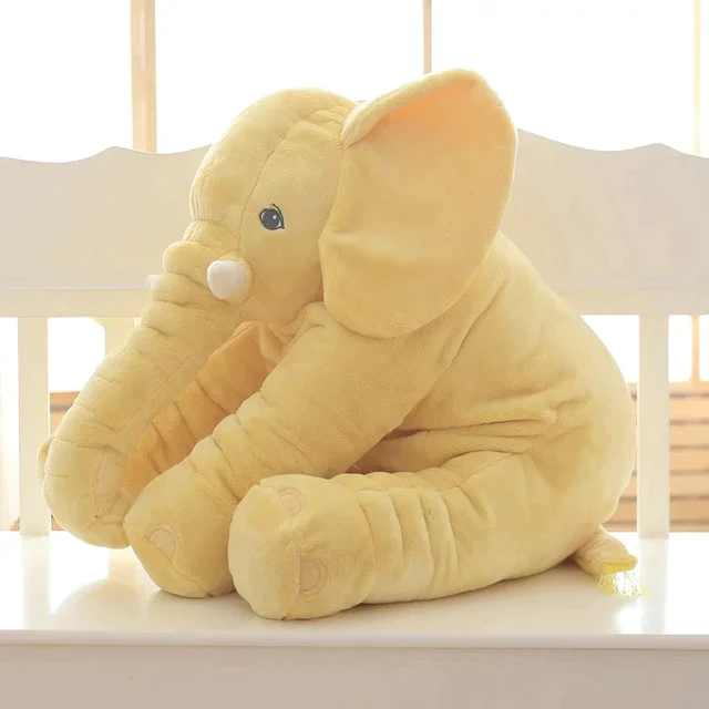 Baby Elefant Kuschelkissen | Weiches Elefanten Plüschtier als Kuschelfreund und Kissen für Kinderzimmer, Nickerchen und Schlafenszeit