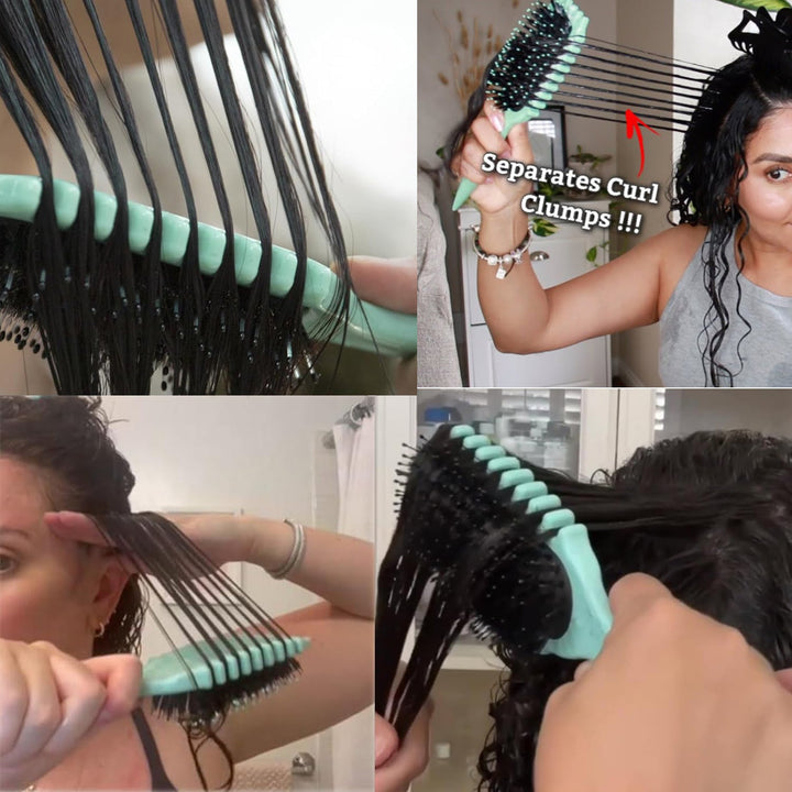 Spazzola per ricci con setole in nylon resistenti al calore | Definisce ricci e onde con effetto anti-crespo | Delicata, per tutti i tipi di capelli