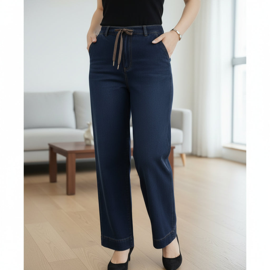Damen Stretchhose | Bequeme Baumwollhose mit elastischem Bund