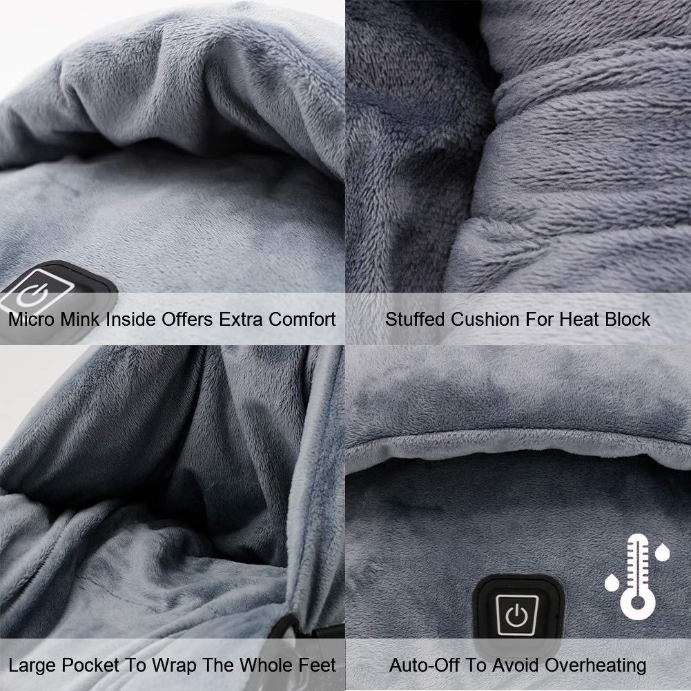 USB Fußwärmer mit Massagefunktion | Beheiztes Fußkissen mit Vibrationsmassage und weichem Fleece für Büro, Sofa und Bett
