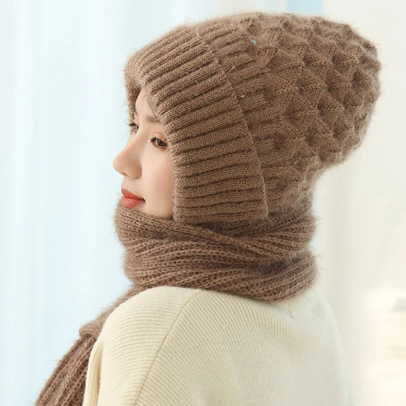 Damen Mütze und Schal Set für Winter | Warmes Strickset aus weichem Material für Alltag, Freizeit und kalte Wintertage
