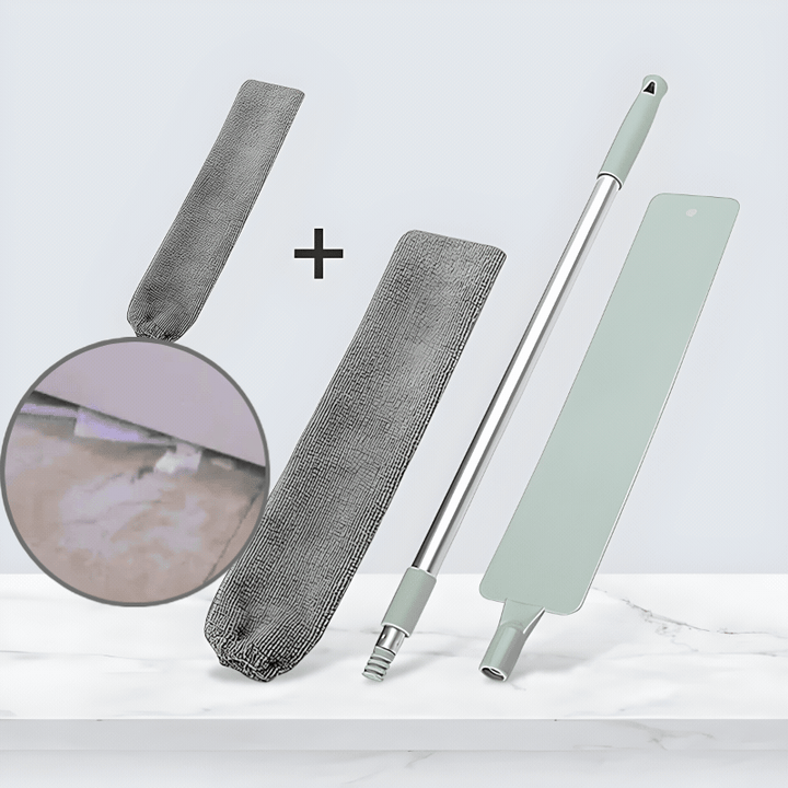 Teleskop Staubwedel mit Mikrofaser | Flexibler Staubfänger für schwer erreichbare Stellen | Verlängerbar &amp; wiederverwendbar | 1+2 Gratis Set