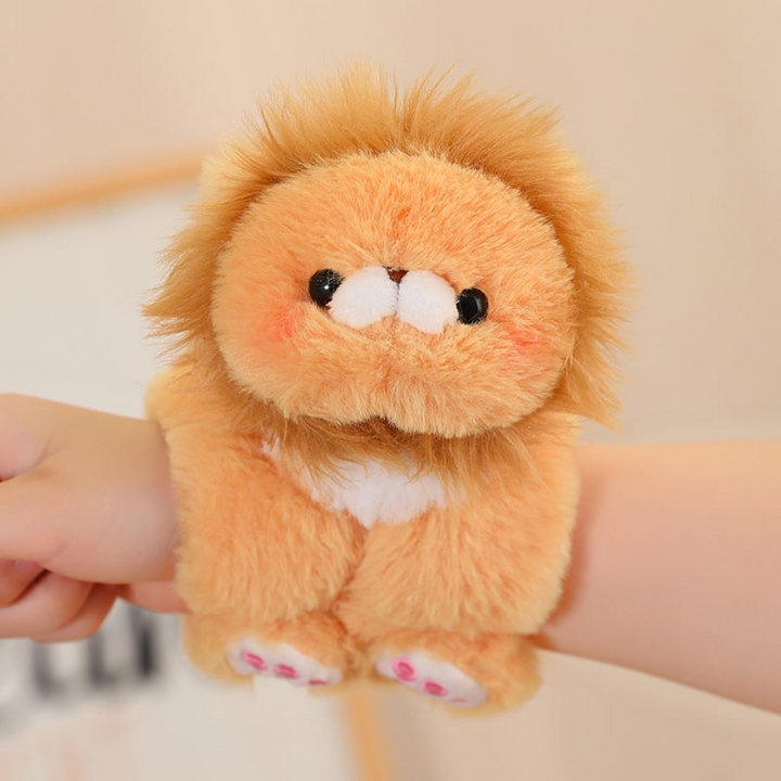 Plüsch Schnapp-Armband mit Cartoonfigur | Weiches Stoffarmband | Lustiges Kinderaccessoire | CharmeManschette