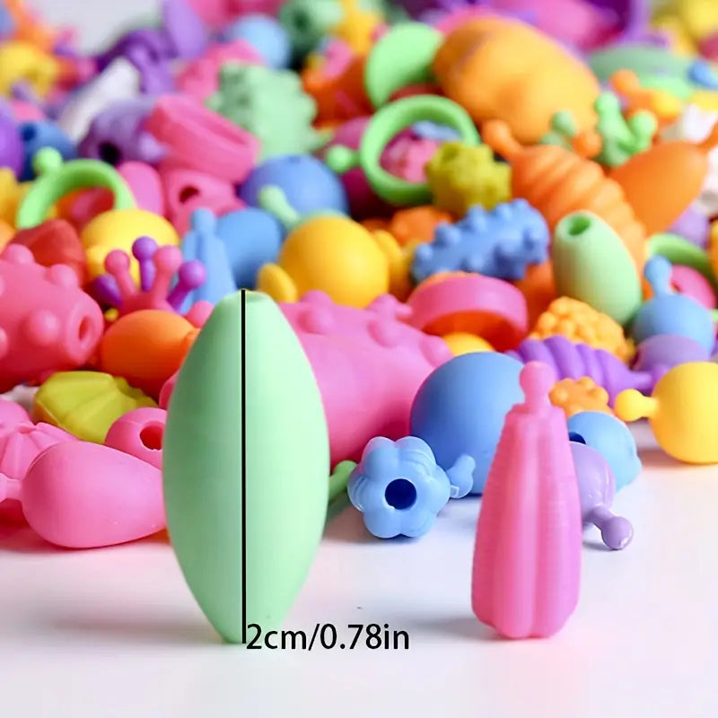 Kinder Schmuck Bastelset | 500+ Pop Beads | Kreatives Spielzeug | Fördert Feinmotorik &amp; Fantasie