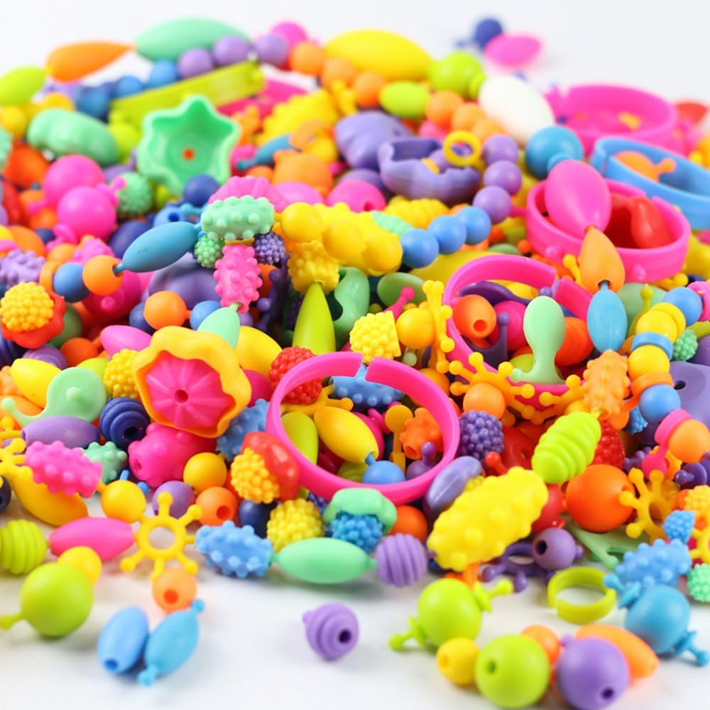 Kinder Schmuck Bastelset | 500+ Pop Beads | Kreatives Spielzeug | Fördert Feinmotorik &amp; Fantasie
