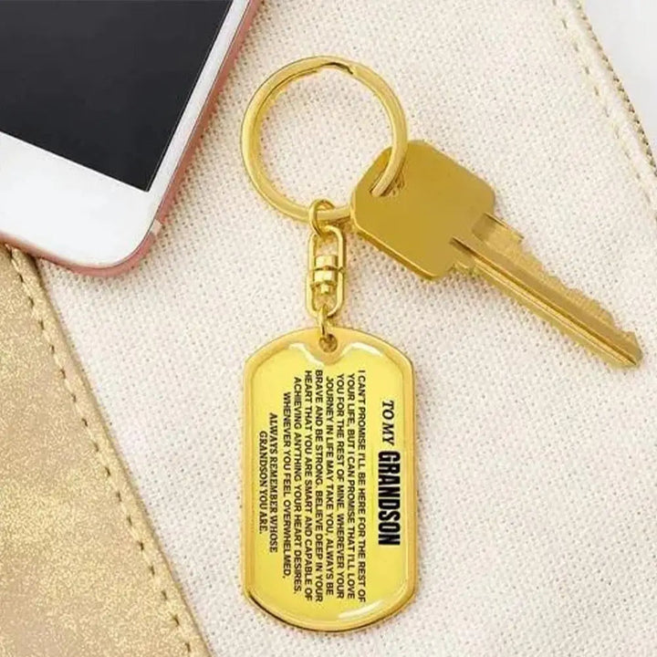 BraveBond – Porte-clés unique pour petit-fils estimé