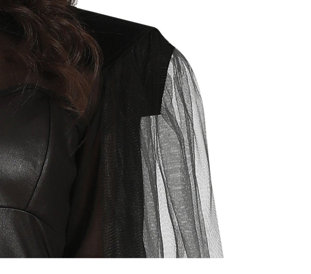 Teufelin Kostüm Damen | Halloween-Kostüm mit Kleid, Cape und Stirnband für Halloween- und Mottopartys