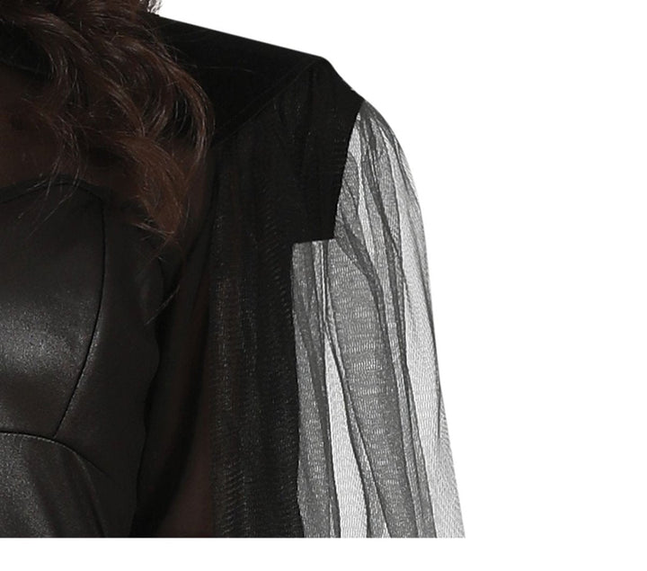 Teufelin Kostüm Damen | Halloween-Kostüm mit Kleid, Cape und Stirnband für Halloween- und Mottopartys
