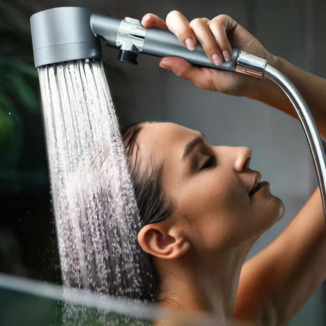 Duschkopf mit Filter &amp; 3 Strahlmodi | Hochdruck bei niedrigem Wasserdruck | wassersparend &amp; verstellbar | WasserLux