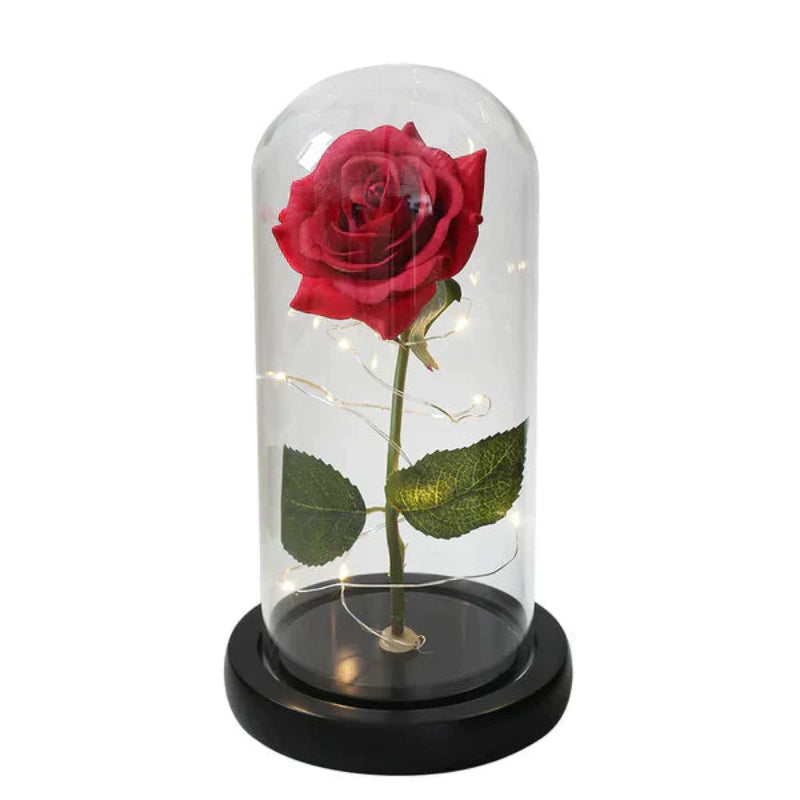 Lampada Rosa Galassia per sempre | Rosa eterna in cupola di vetro | Lampada decorativa a LED | Simbolo di amore e bellezza senza tempo