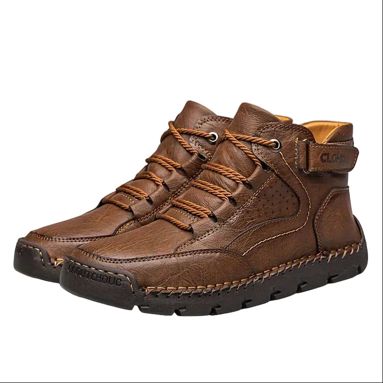 Herren Winterschuhe knöchelhoch mit Schnürung | Gefütterte Winterstiefel mit profilierter Laufsohle für Alltag und Outdoor