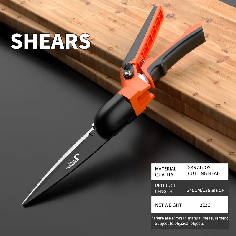 Garden shears with 360° rotating handle | SK5 carbon steel blade for clean cuts | Ergonomic, non-slip | For roses, shrubs &amp; bonsai