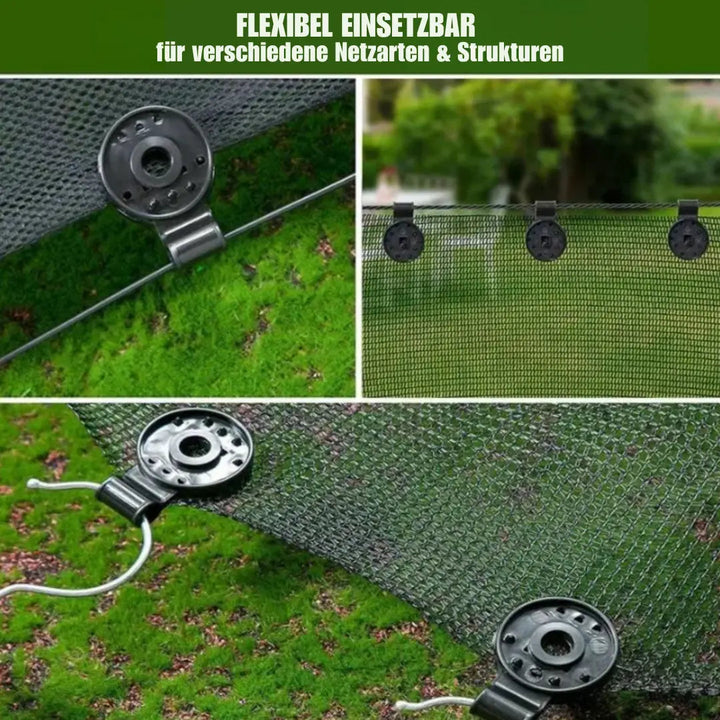 Gartenclips für Schattensegel &amp; Netze | Robuste Befestigungsklemmen mit Drehverschluss | Für Sichtschutz, Netze &amp; Abdeckplanen | Kompakt &amp; Wiederverwendbar