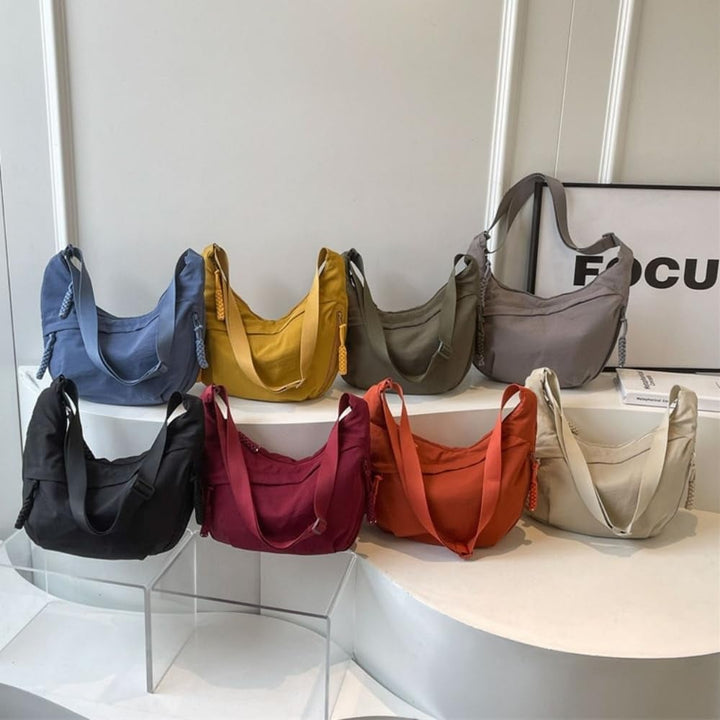 Nylon-Umhängetasche | Leichte Schultertasche mit mehreren Reißverschlussfächern und verstellbarem Schulterriemen