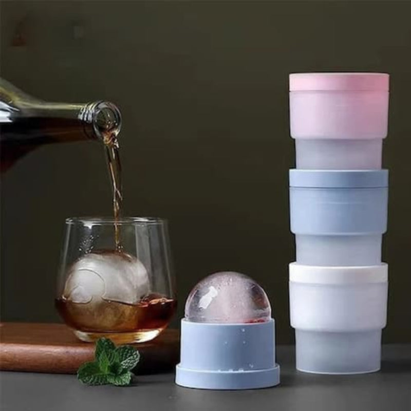 Moule à glaçons pour grosses boules de glace – Set FrostVibe (2 pièces) | Fonte lente pour whisky et cocktails | Sans BPA, compatible lave-vaisselle