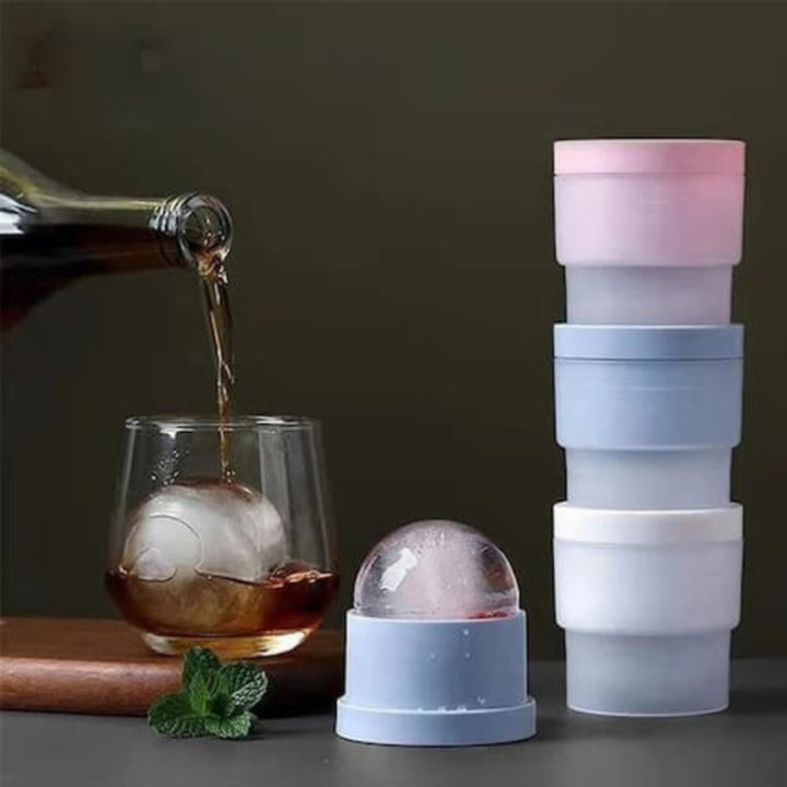 Moule à glaçons pour grosses boules de glace – Set FrostVibe (2 pièces) | Fonte lente pour whisky et cocktails | Sans BPA, compatible lave-vaisselle