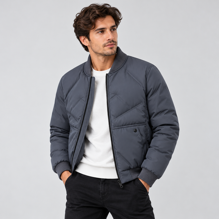Herren Pufferjacke mit wasserabweisendem Stoff | Warme Steppjacke mit Seitentaschen, elastischen Ärmelbündchen und modernem Schnitt