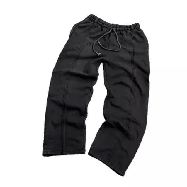 Herren Cropped Jogginghose mit Kordelzug | Lockere Stretch Freizeithose im Streetwear Stil | Elastischer Bund