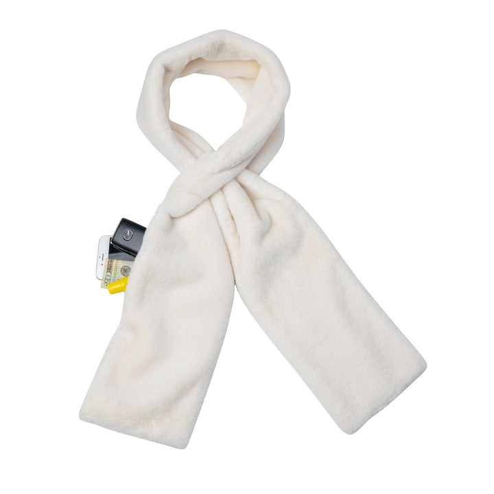 Damen Schal aus Kunstfell mit Verstecktem Reißverschlussfach | Warmer Loop-Schal mit Durchzieh-Design | Stilvoll &amp; Praktisch für Alltag und Reisen