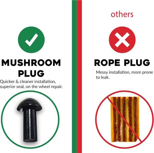 Reifenreparatur-Set für schlauchlose Reifen | 12 Pilzplugs mit Reparaturwerkzeug für Auto, Motorrad &amp; Pannenhilfe