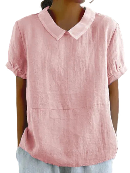 Naisten pusero kauluksella ja napituslistalla | Hengittävä, pehmeä ja monipuolinen | Tyylikäs laskeutuminen toimistoon ja arkeen