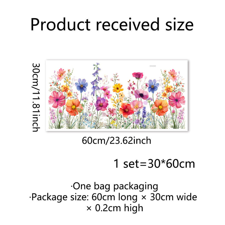 Adesivo per finestra motivo floreale 30×60 cm | stampato su entrambi i lati, colori intensi | lavabile e rimovibile senza residui | PVC