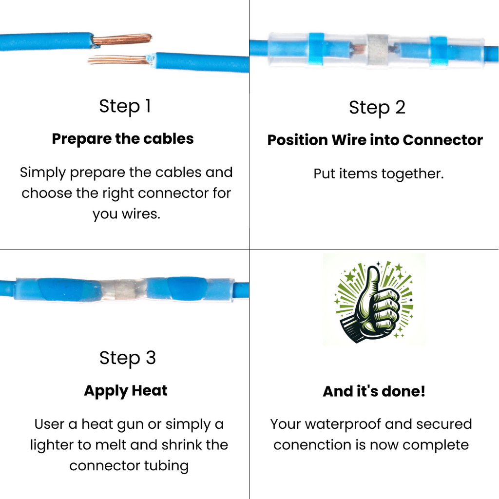 AquaSeal - Kit de connecteurs thermorétractables étanches