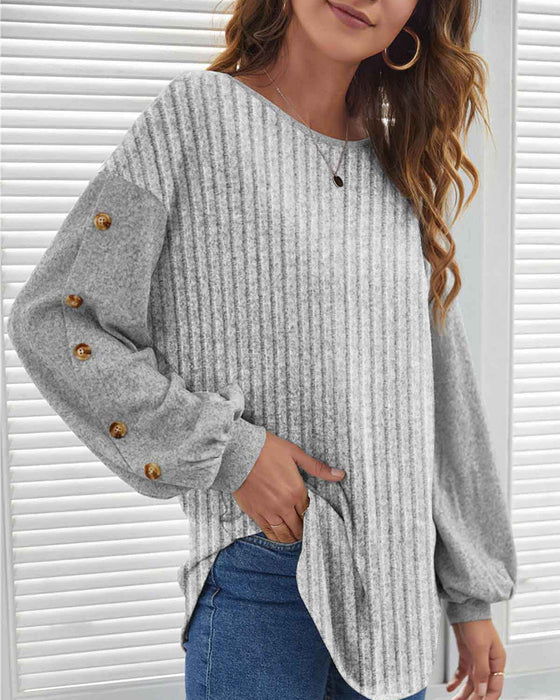 Annika | Top casual a righe coste
