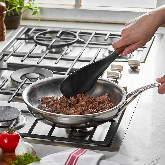 Multifunktionaler Kochlöffel &amp; Pfannenwender | Hitzebeständig bis 230°C, BPA-freies Silikon | Schonend für Antihaft | 29×7 cm