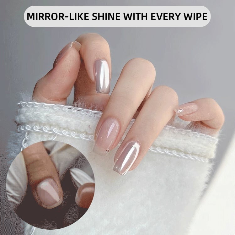 Poudre chrome pour ongles avec effet miroir | Effet métal liquide en minutes | Pigment intense, longue tenue | Pour gel et top coat