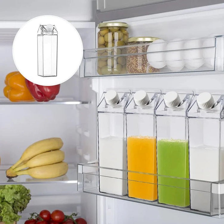 Juomapullo maitopakkauksen muotoilulla 500/1000 ml – HydraCube | 100 % vuotamaton, BPA-vapaa | Täyttömäärä heti näkyvissä