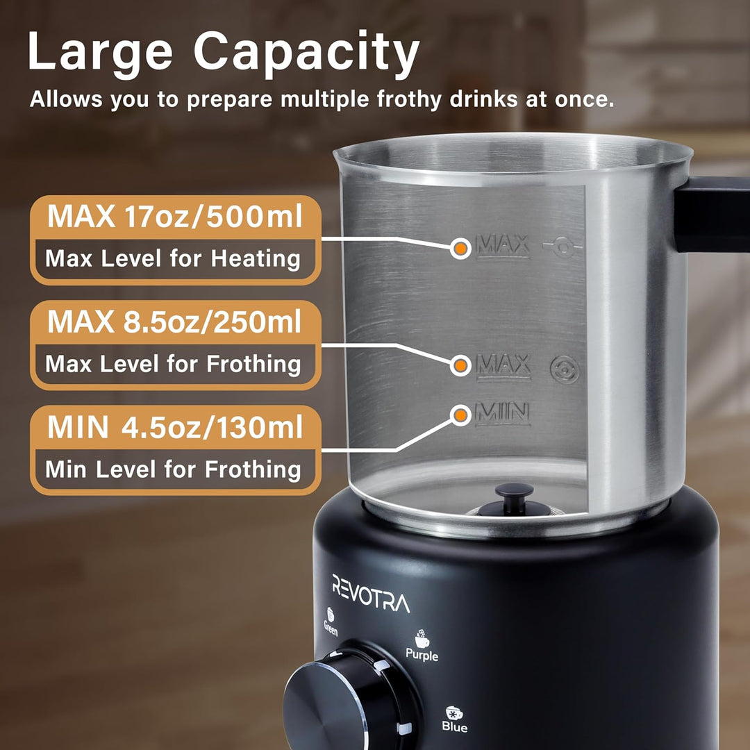 Milchaufschäumer Elektrisch | 4-in-1 Milchschäumer mit 500 ml Edelstahlbehälter