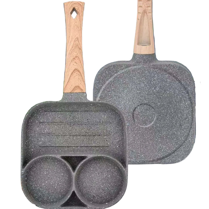 Omelett Pfanne 4 Mulden Antihaft | QuadraSizzle Aluminium Pfanne für Gas &amp; Induktion | Gleichmäßiges Garen