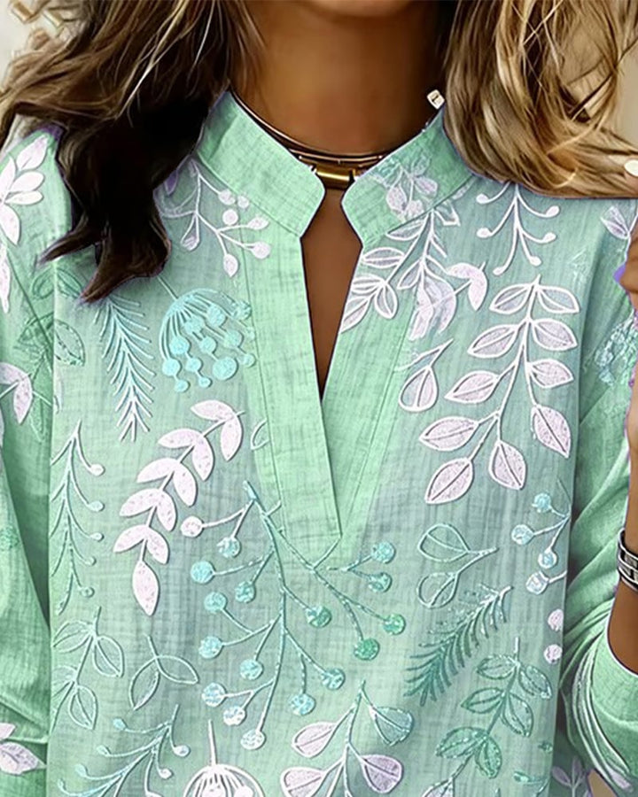 Damen Bluse mit Blumenmuster | Luftige Sommerbluse mit V-Ausschnitt &amp; lockerem Schnitt für Alltag, Freizeit &amp; Urlaub