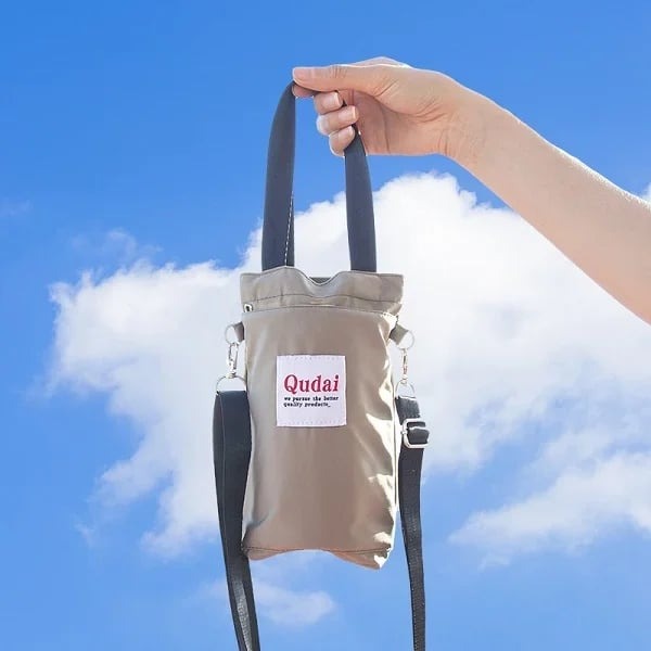 Umhängetasche | Multifunktionale Schultertasche mit Getränkehalter für Alltag und Freizeit