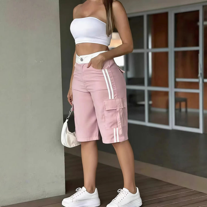 Damen Cropped Hose | High Waist 7/8 Hose mit bequemer Passform für Alltag und Business Casual