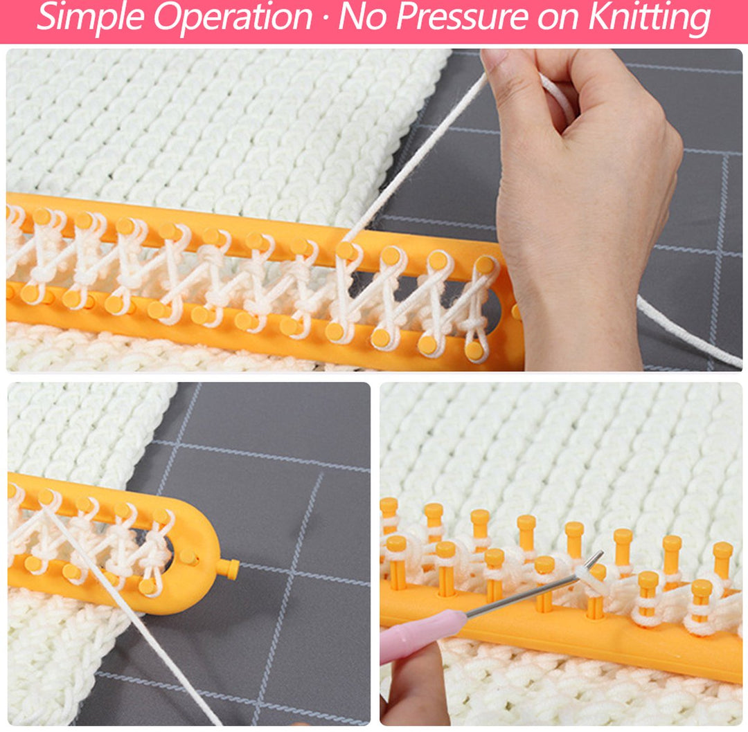Breiloom without needles | Portable knitting frame tool for quick scarves &amp; hats | Easy for beginners | Compact for DIY crafting