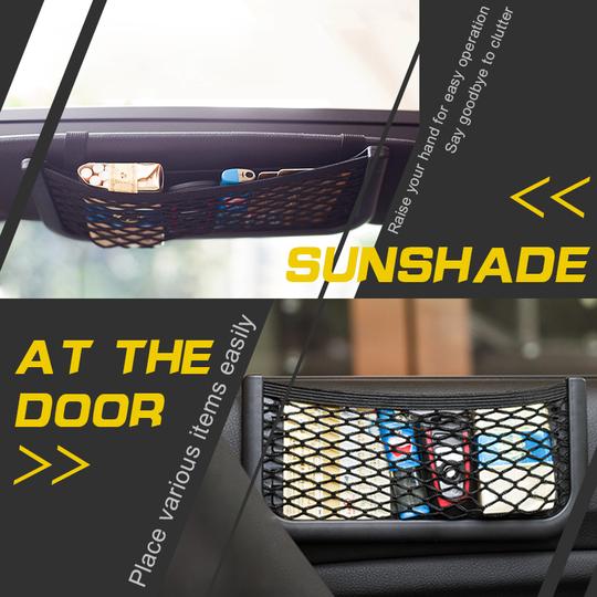 Auto-Organizer Netz mit Klettverschluss – VeloStash für Handy &amp; Essentials | Transparent, elastisch | Für Auto, Büro &amp; Zuhause