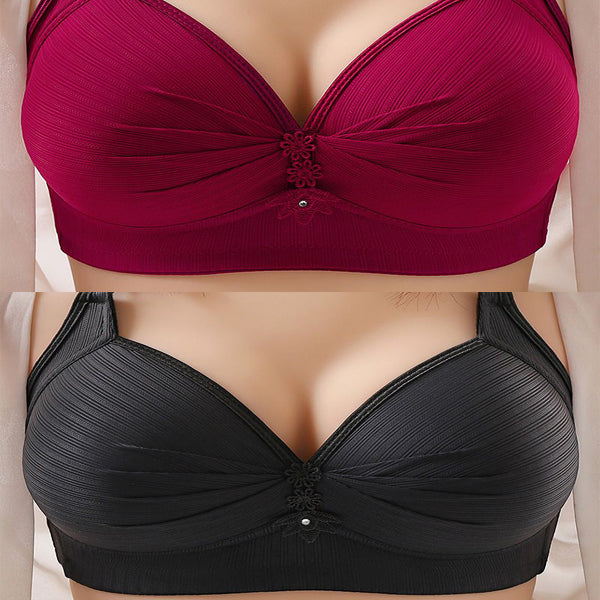 Reggiseno senza ferretto senza cuciture | Traspirante e elastico per uso quotidiano e comfort | Chiusura posteriore regolabile | Offerta 1+1