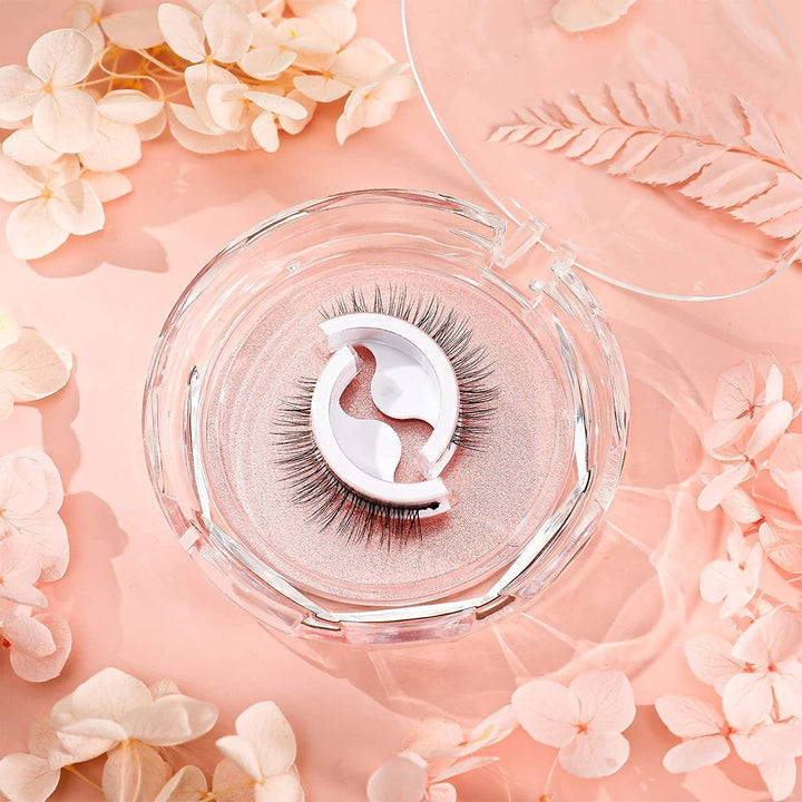 Selbstklebende Wimpern zum Auftragen ohne Kleber | Natürliches Finish in Sekunden | Wiederverwendbar &amp; waschbar, inkl. Ersatz-Klebestreifen