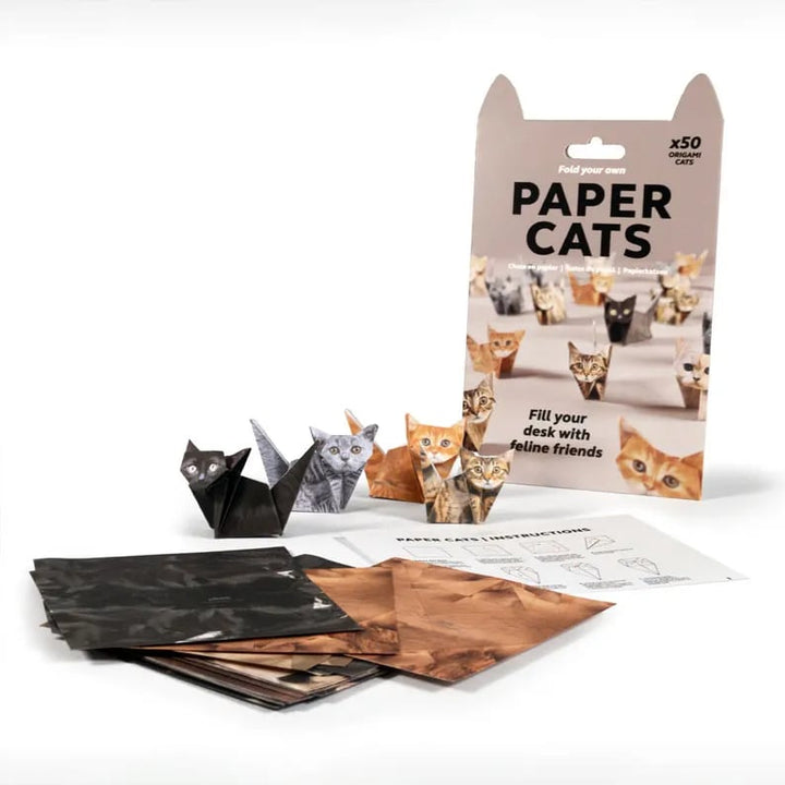 Origami-Katzen-Set aus FSC-Papier | DIY-Bastelset für Katzenfiguren | Kreative Deko &amp; Geschenkidee