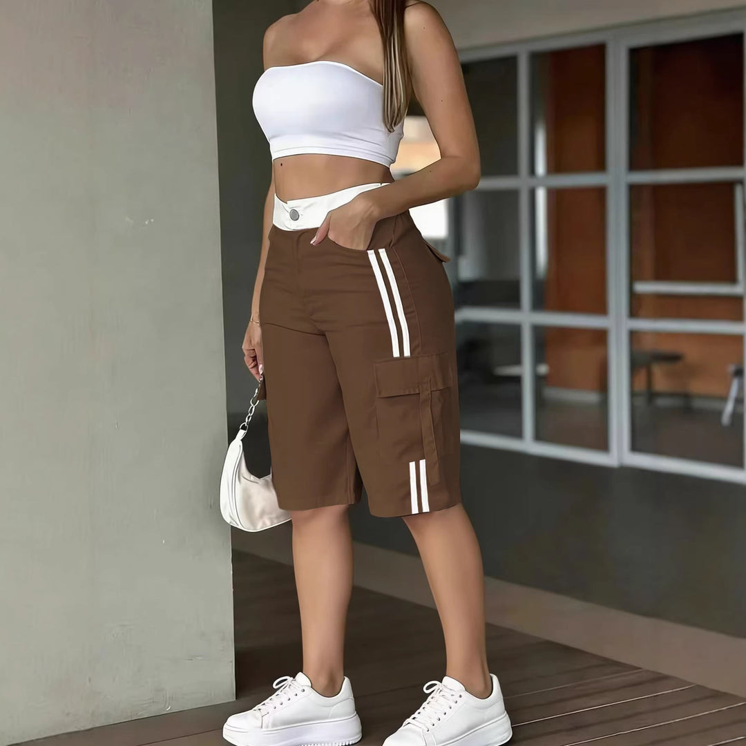 Damen Cropped Hose | High Waist 7/8 Hose mit bequemer Passform für Alltag und Business Casual