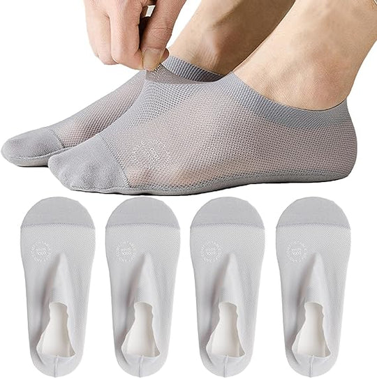 No-show socks ultra-thin (4 pairs) | Non-slip grip, invisible in sneakers &amp; slippers | Seamless &amp; breathable