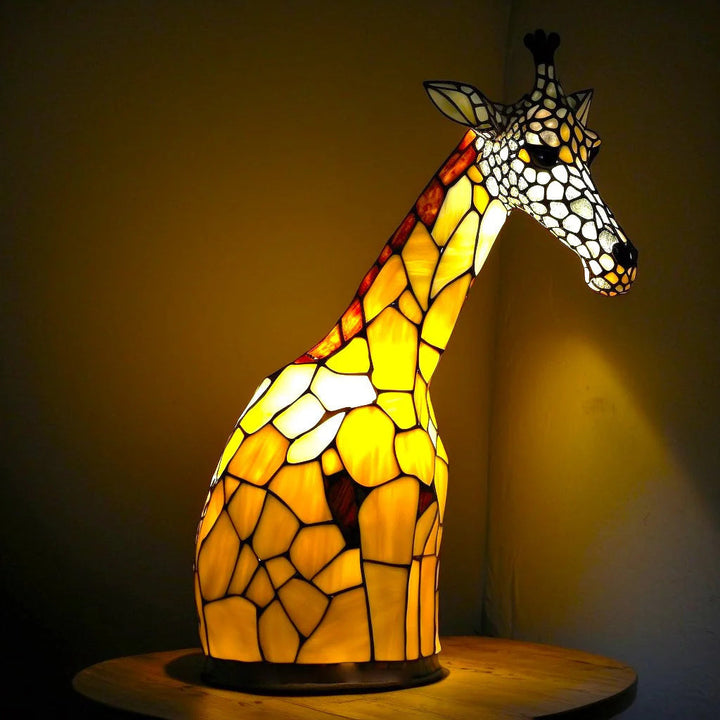 Zviera lampa v štýle vitráže | 23 motívov zvierat | Teplé náladové svetlo | Dekoratívna stolová lampa do domácnosti