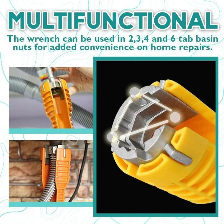 Extra long basin wrench | For faucets &amp; basin nuts in tight corners | Energy-saving, non-slip, 172–312 g