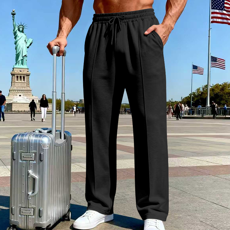 Herren Stretch-Hose mit geradem Bein | Atmungsaktive Freizeithose mit Relax-Fit, Kordelzug und Seitentaschen